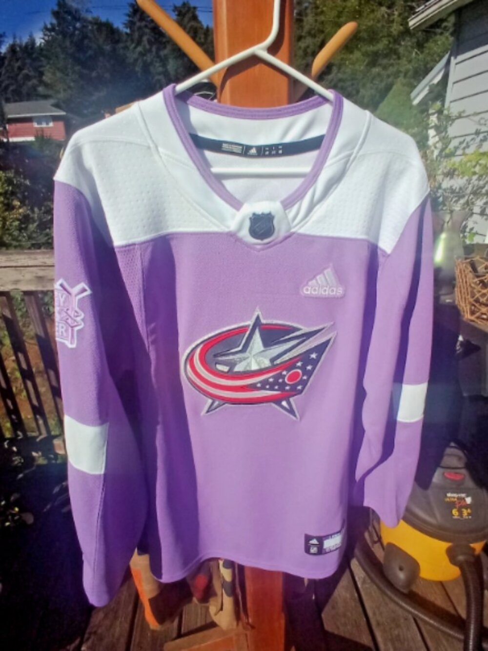 (46) Adidas Columbus Blue Jackets Hockey Fights Cancer blank practice NHL jersey